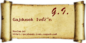Gajdusek Iván névjegykártya
